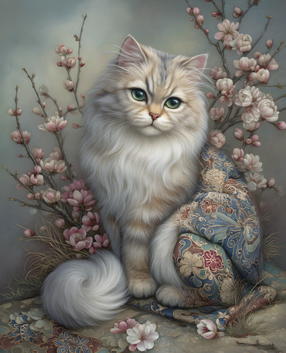 Gatto pelo lungo bianco - , occhi