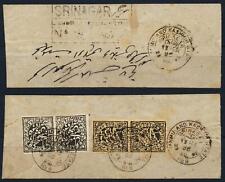 KASHMIR Locali di Stato INDIA 1892 Coppia Imperf su Copertina Reg SRINAGAR a.., Jammu