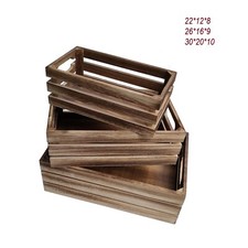 3 cassette in legno a doghe fiammate portaoggetti regalo caso pianta fioriera