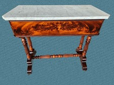 CONSOLE MOBILE IN MOGANO PIANO MARMO LUIGI FILIPPO EPOCA XIX SECOLO RESTAURATO