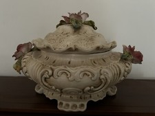 VASO CENTROTAVOLA CERAMICA PORCELLANA DIPINTA FATTO A MANO ITALIA