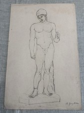 Antico disegno a matita - nudo