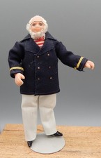 Casa delle bambole vintage OOAK scolpita a mano nave capitano miniatura 1:12