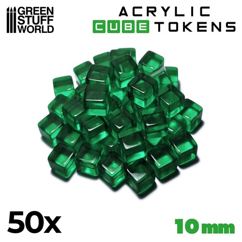 Tokens gettoni cubi verdi - tokens, 10mm