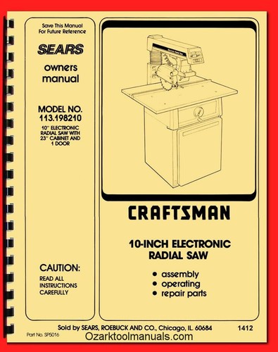 Craftsman 113 198210 - craftsman, seghetto