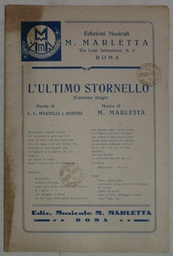 Marletta ultimo stornello - marletta,