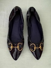 Gucci ballerini scarpe 36 vernice prugna viola