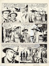 RAFFAELE DELLA MONICA - TAVOLA ORIGINALE TEX - 'LA CROCE FIAMMEGGIANTE'