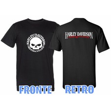 T-Shirt Maglietta Tributo Harley Davidson Tshirt Uomo Donna Nera Motocicletta