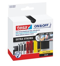 Nastro adesivo velcro attacca e stacca extra forte TESA 55229 colore nero