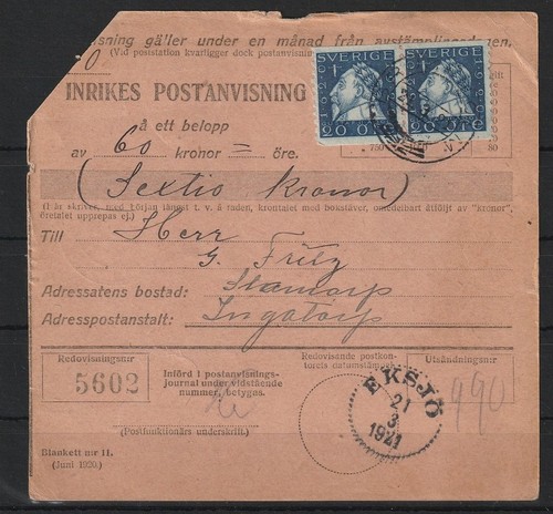 Svezia vaglia postale eksjö - svezia,