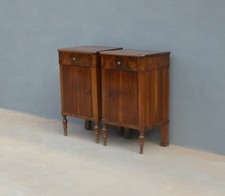 Coppia di comodini mobiletti in legno di noce con anta e cassetto, '800!