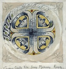 Claude Pemberton Leach - Dipinto ad acquerello - Studio piastrelle Maiolica - Roma Italia