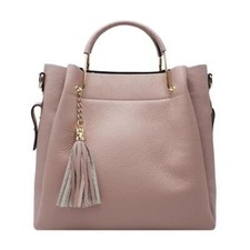 Leather Handbag with Fringe