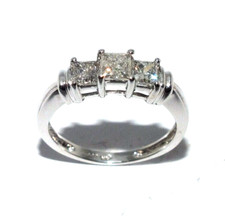 Donna 14ct Oro Bianco Anello