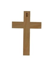 Croce Cristo Battezzata Personalizzata SIMBOLO DI DIO Legno Artigianale Incis...