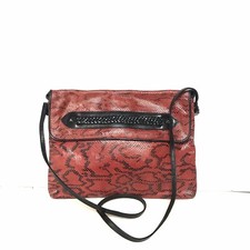 Borsa da donna vera pelle pitone tracolla rossa nera borsetta a spalla clic clac