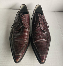 Scarpe Cesare Paciotti Luxury italiane da uomo designer stampa serpente marroni taglia US 7,5
