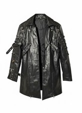 Trench coat uomo nero ecopelle