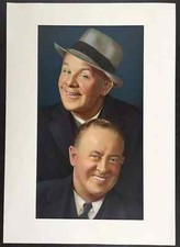 Dipinto di duo comico Naughton & Gold per 1946 carta sigarette stelle della varietà