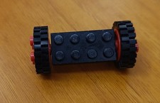 LEGO 1 x 4180C02 gruppo ruote e pneumatici brick 2 x 4 modificato nero