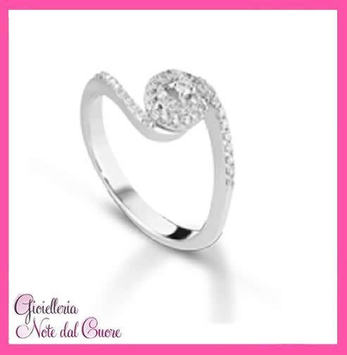 Anello oro bianco 18k - bianco, con