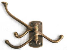 Attaccapanni appendiabito gancio snodabile in ottone anticato salvaspazio nautic