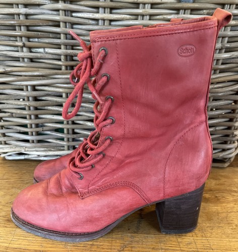 Red lace boots scholls - dr,