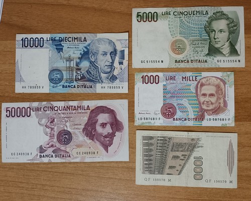 50000 10000 5000 - , lire