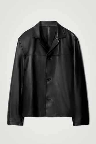 Giacca pelle nera cos - pelle, fw25