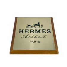 Autentico Hermes Vintage Art de la Table Scaffale Legno Piatto Quadrato Talker