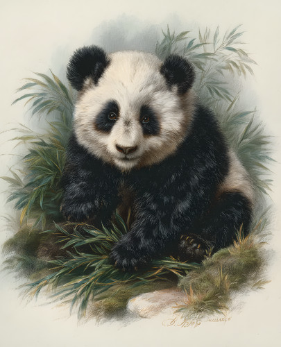 Stampa panda gigante seduto - panda,