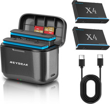 Batteria Al Litio Ricaricabile per Insta-360 X4, 2 Batterie Da 2500 Mah Ad Alte 