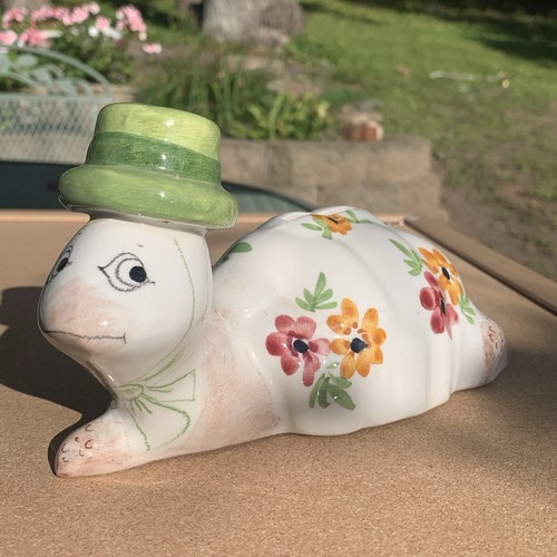 Turtle piggy bank hand painted - piggy,