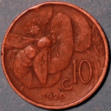 1920 Italy 10 Centesimi