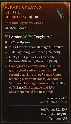 Guanti warlock diablo 4 - 2, ga