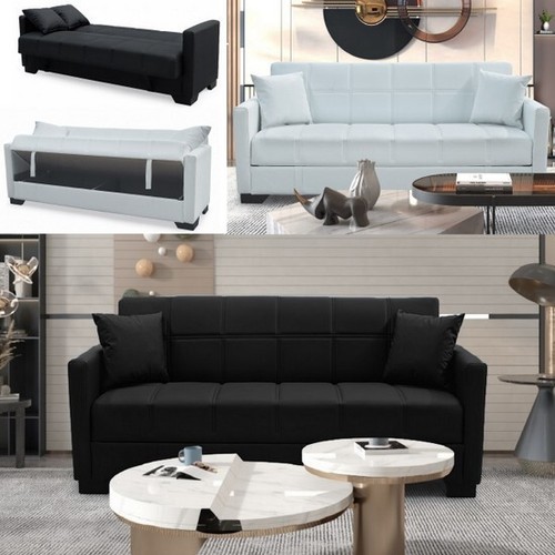 Divano letto ecopelle bianco