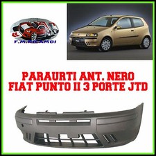 PARAURTI ANTERIORE NERO per FIAT PUNTO (188) 3 PORTE DAL 1999 AL 2003
