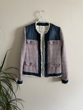 PINKO sz 4 USA / 36 EUR BLAZER OPEN FRONT JACKET LONG SLEEVES DENIM OCCASION JOB