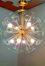 Lampadario In Ottone A 8 Luci