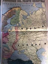 La Tribuna Illustrata 33 1941 Rara e Bella Cartina Mappa D'Epoca Guerra Russia