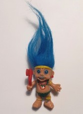 BAMBOLA TROLL vecchia figura in plastica FLESSIBILE SENZA MARCHIO (h. circa 2,40")