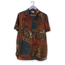 Camicia Vintage multicolore a fantasia astratta - Taglia M/L uomo