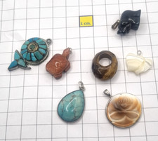 PIETRE DURE CONCHIGLIA MADREPERLA TURCHESE  PIETRA DEL SOLE ONICE PENDENTI LOTTO