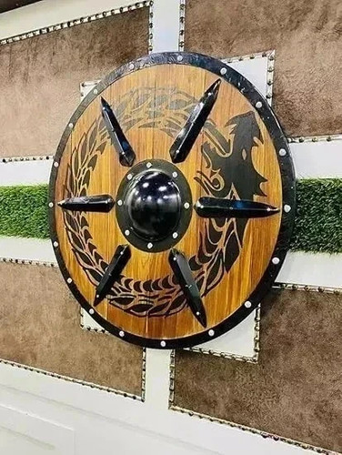 Scudo tondo legno - legno, medievale