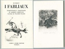  WALTER PIACESI Rutebeuf - I FABLIAUX - VOLUME CON 1(UNA) INCISIONE ORIGINALE