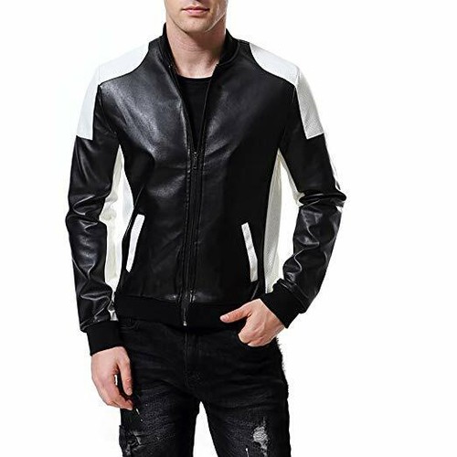 Giacca pelle biker bicolore - di,