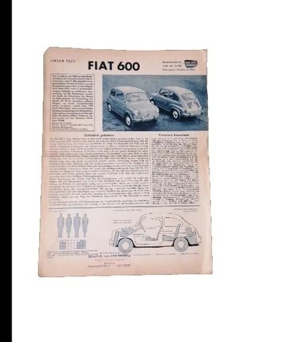 Test fiat 600 edizione 1958 - fiat,