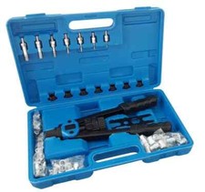 KIT 116 PZ RIVETTATRICE PER INSERTI RIVETTI FILETTATI M3 M4 M5 M6 M8 M10 M12