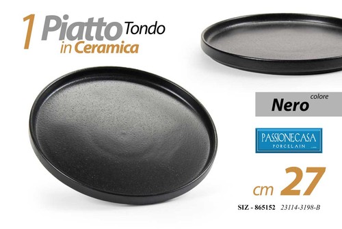 Piatto piano tondo - , ceramica